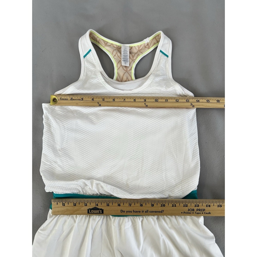 Ivivva Romper Size 14 Girls White /Green Tiered Dress-Look Sleeveless - Picture 4 of 8